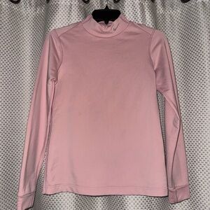 Nike Fit Dry pink embroidered logo women's mock neck top